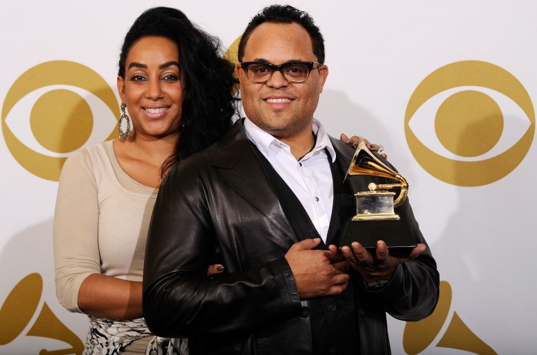 Israel Houghton (R) and his now ex-wife Meleasa Houghton (L) at The 53rd Annual GRAMMY Awards in Los Angeles. (Getty)