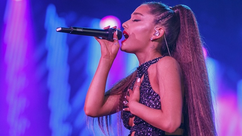 Ariana Grande performing.