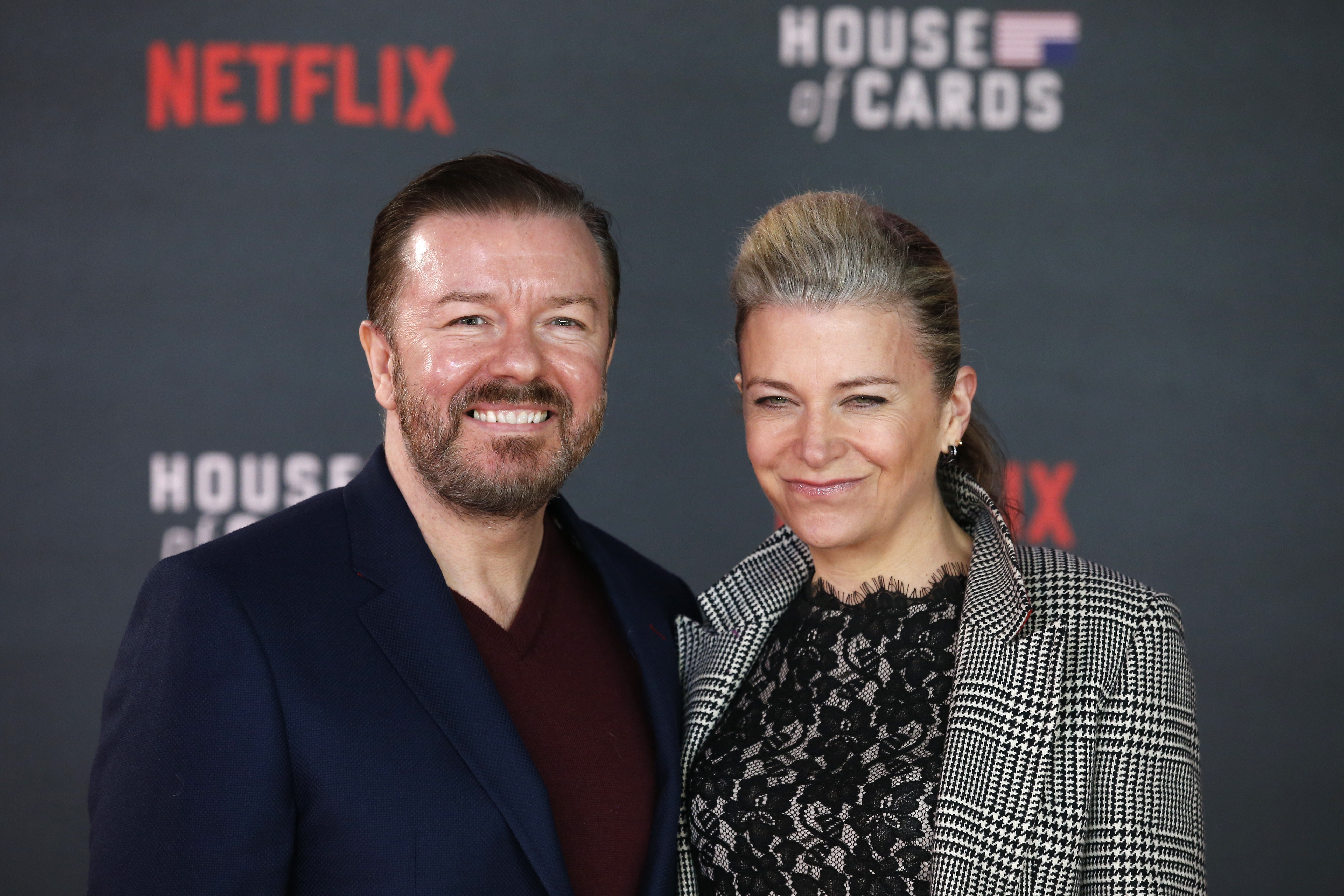 Ricky Gervais and Jane Fallon