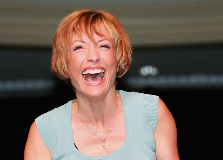 Actress Nana Visitor, who played the character Kira Nerys on the television series "Star Trek: Deep Space Nine," laughs during her appearance at the Star Trek convention at the Las Vegas Hilton August 14, 2005 in Las Vegas, Nevada.