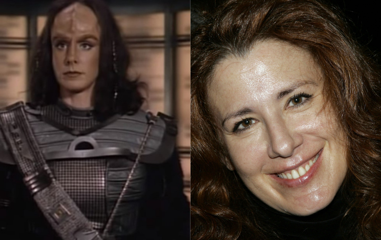 Suzie Plakson as K'Ehleyr in Star Trek The Next Generation and headshot of Suzie Plakson