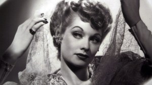 A vintage photo of comedian Lucille Ball is part of an exhibition celebrating the 50th anniversary of the "I Love Lucy" television sitcom
