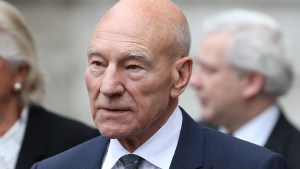 Patrick Stewart leaves from Westminster Abbey in central London on September 11, 2018, after attending a service of thanksgiving for the late English theatre, opera and film director, Peter Hall.