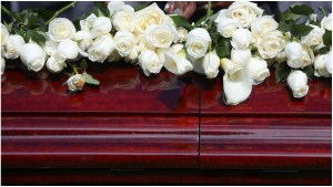 Flowers on a casket