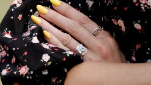 Rings on a hand.