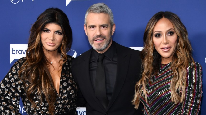Teresa Giudice, Andy Cohen, and Melissa Gorga.