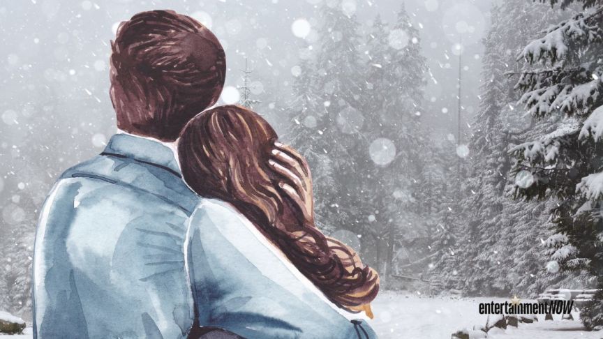 Happy couple in the snow.