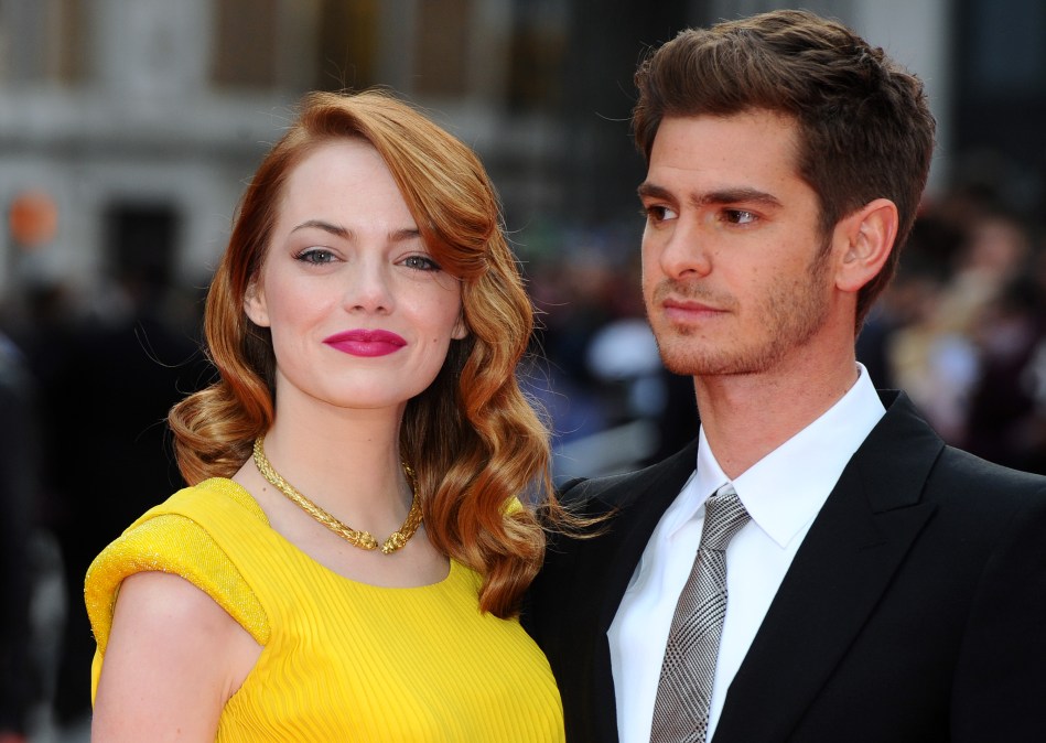 Emma Stone and Andrew  Garfield Amazing Spider Man 2 Premiere