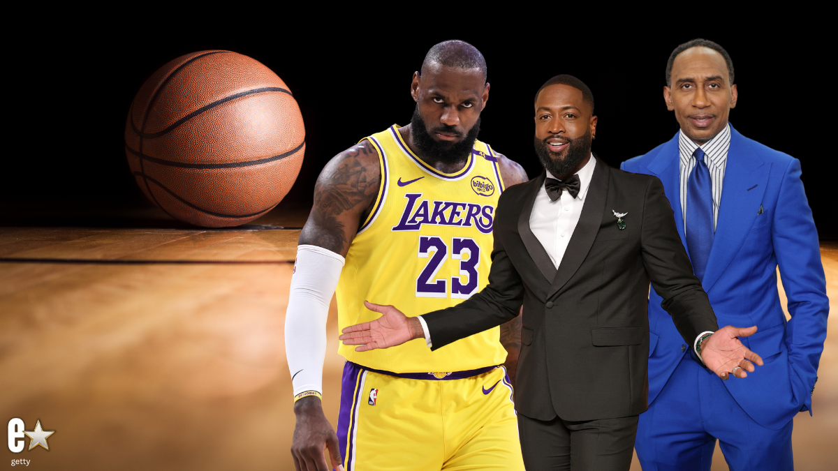 Dwayne Wade, LeBron James, and Stephen A Smith