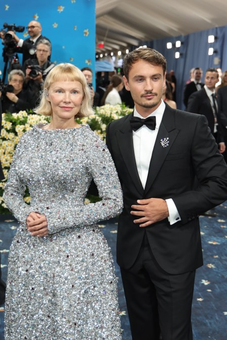 Pamela Anderson and son Brandon Thomas Lee at 2025 Met Gala