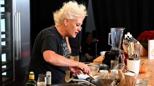 Anne Burrell culinary presentation at Food Network New York City Wine & Food Festival in 2022
