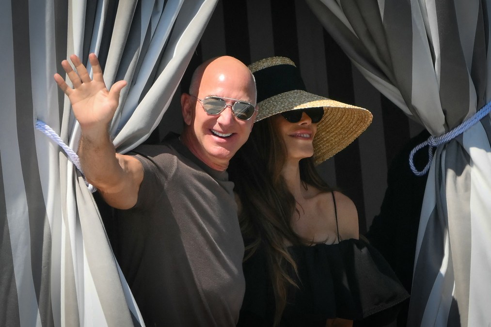 Amazon's founder Jeff Bezos and his wife Lauren Sanchez Bezos  in Venice in June 2025