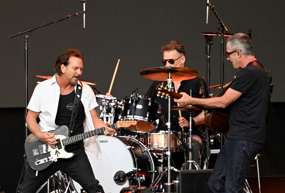 Pearl Jam Members (Eddie Vedder, Matt Cameron, and Stone Gossard) at BST Hyde Park in 2022