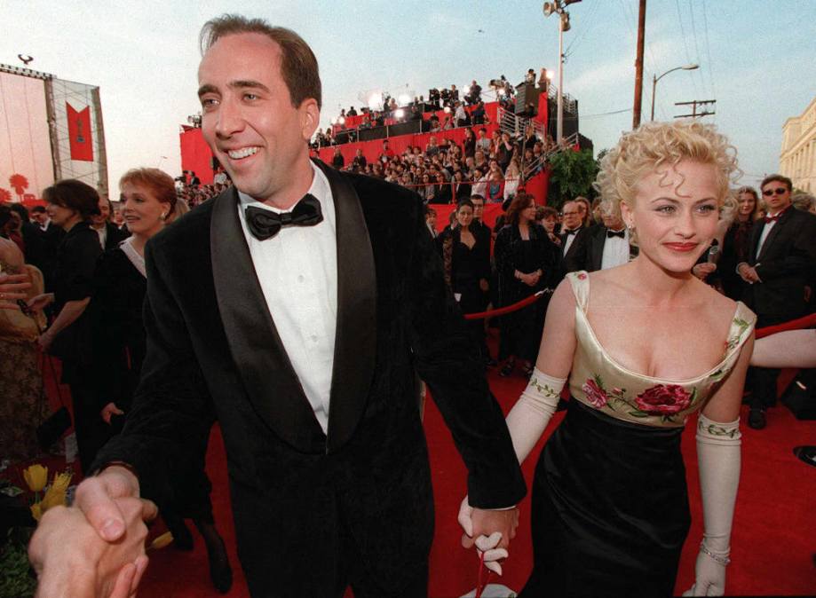 Nicolas Cage with Patricia Arquette in March 1997
