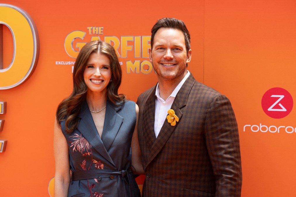 US actor Chris Pratt and his wife US author Katherine Eunice Schwarzenegger 