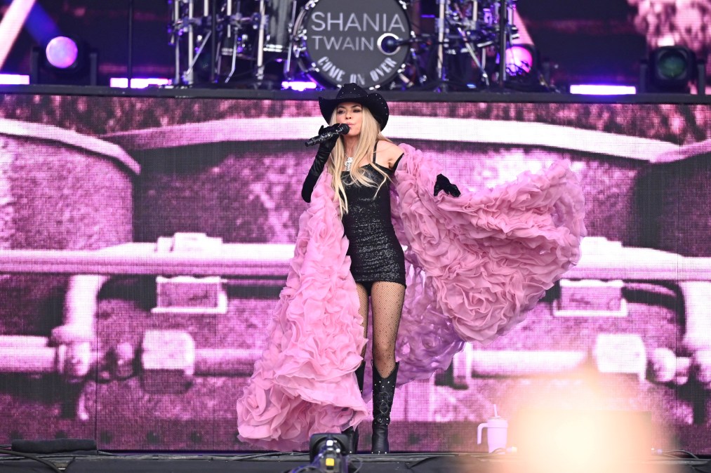 Shania Twain performing on stage.