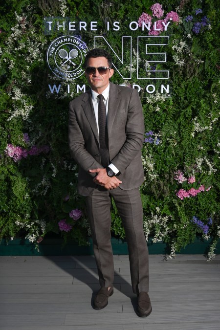 Orlando Bloom in the AELTC's Parkside Suite in No.1 Court wimbledon on 13th July
