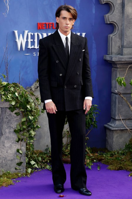 Georgie Farmer attends the "Wednesday" Season 2, Part 1 Global Premiere in 2025