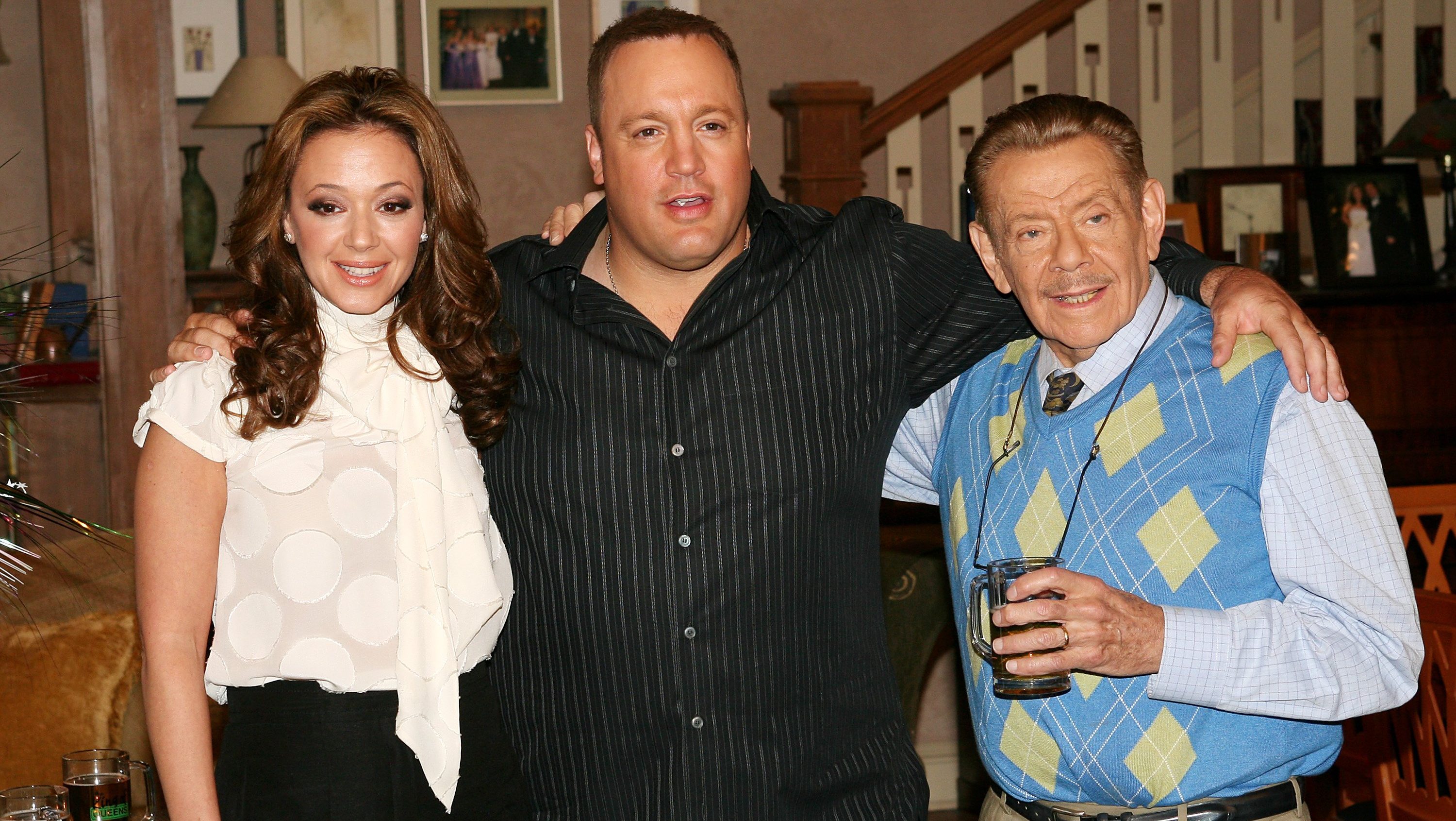 Leah Remini, Kevin James, and Jerry Stiller at "The King of Queens" party celebrating the show's 200th episode in 2007