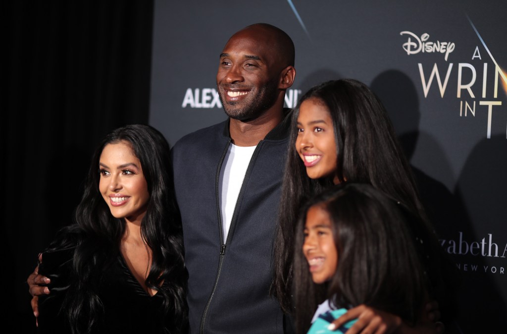 Kobe Bryant (2nd L) and his family attend the premiere of Disney's "A Wrinkle In Time" at the El Capitan Theatre on February 26, 2018 in Los Angeles, California.
