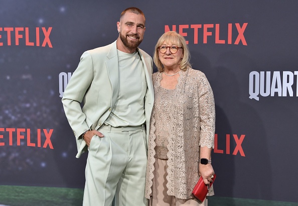 Kansas City Chiefs tight end Travis Kelce with his mother, Donna Kelce