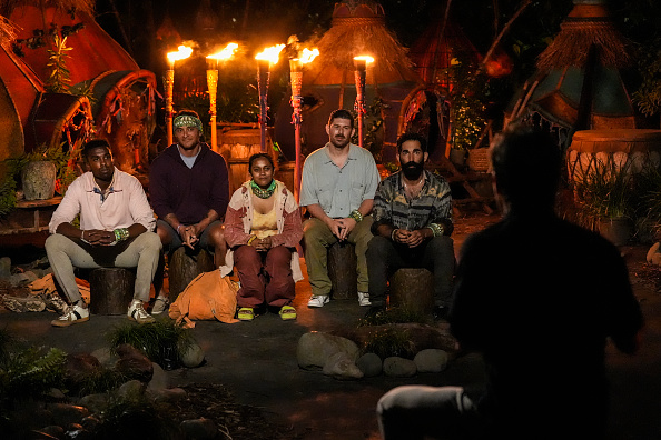 Kyle Fraser, Joe Hunter, Kamilla Karthigesu, Thomas Krottinger and Shauhin Davari on "Survivor 48"