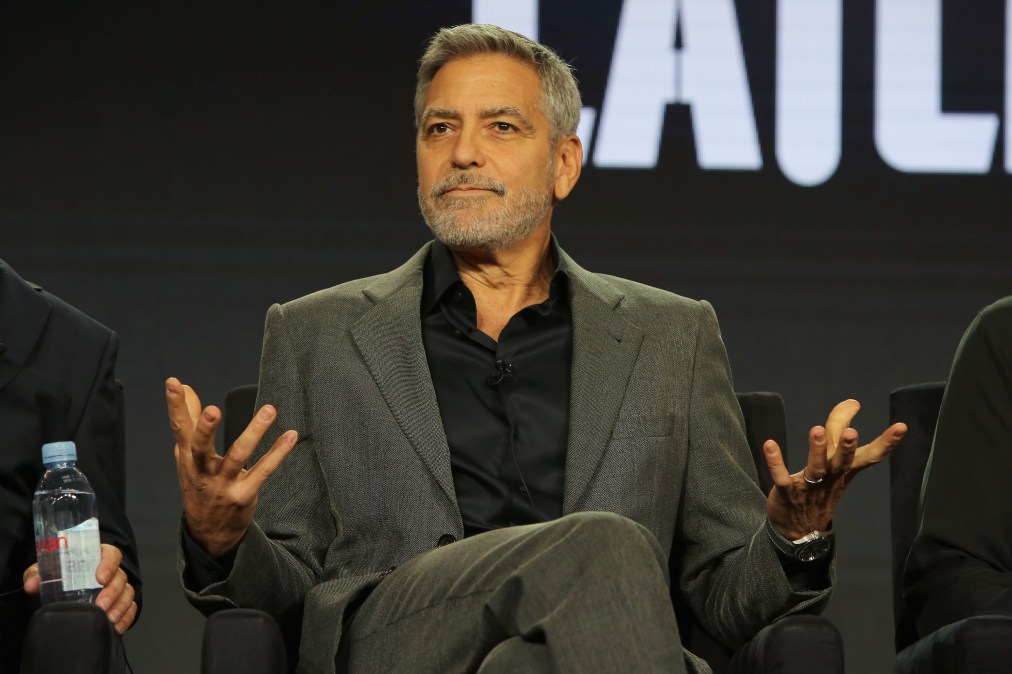 George Clooney of 'Catch 22' speaks onstage