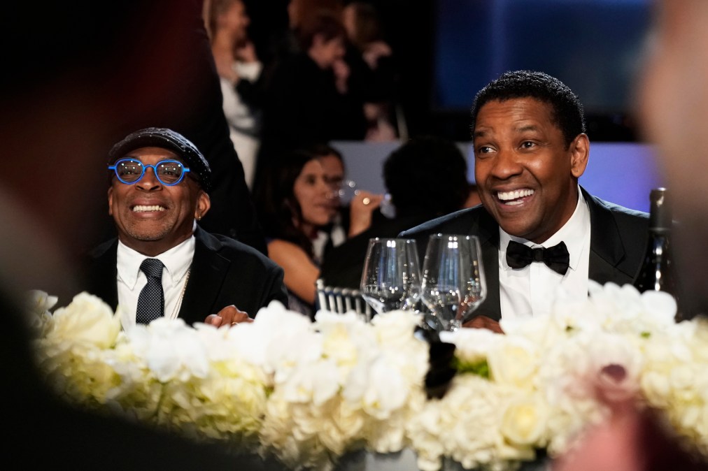 Spike Lee (L) and Denzel Washington