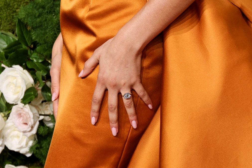 Zendaya, ring detail, attends the 82nd Annual Golden Globe Awards