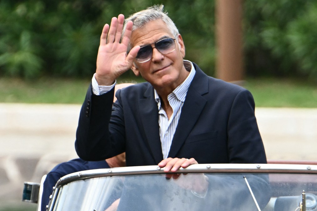 US actor George Clooney arrives at the Excelsior pier 