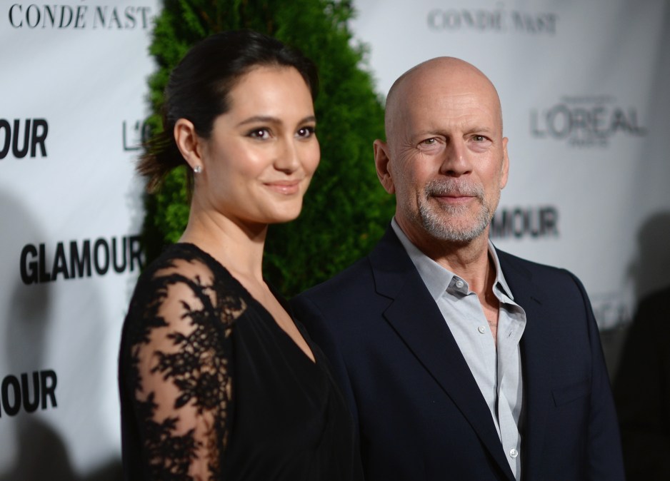Model Emma Heming (L) and actor Bruce Willis