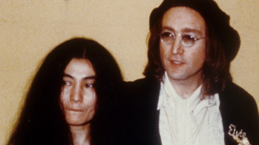 John Lennon and Yoko Ono attend the Grammy Awards