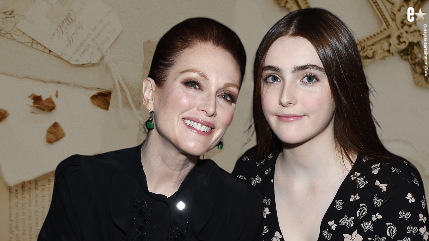Julianne Moore and daughter Liv Freundlich smile side by side during summer vacation in Italy