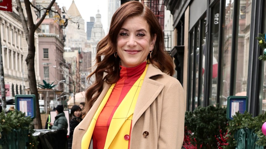 Kate Walsh smiling at Emily in Paris event