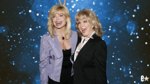 Actors Loni Anderson (L) and Barbara Eden