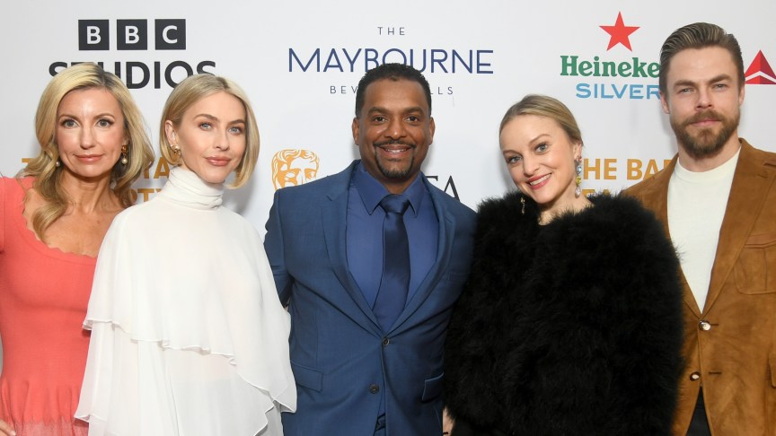 Valerie Bruce, Julianne Hough, Alfonso Ribeiro, Angela Unkrich and Derek Hough attend an event