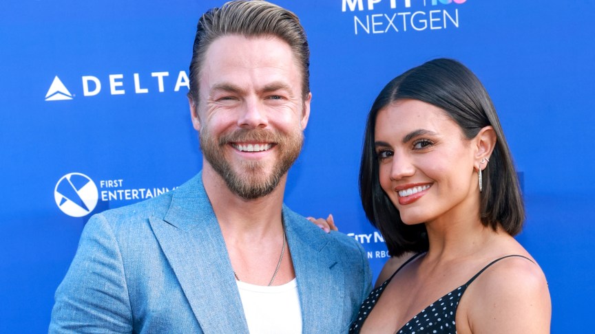 Derek Hough and Hayley Erbert smiling