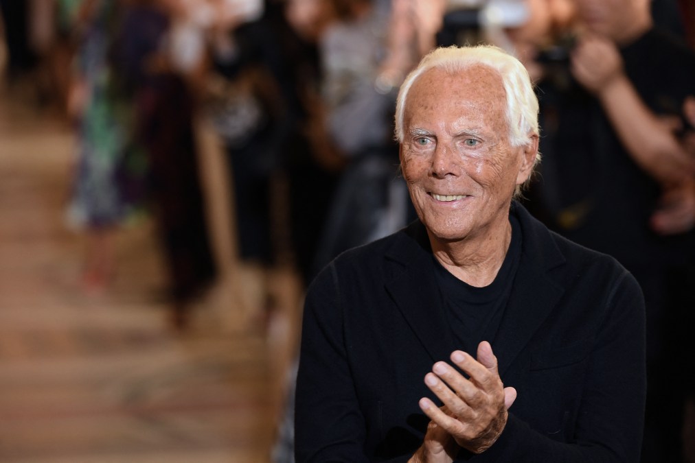 Italian fashion designer Giorgio Armani 