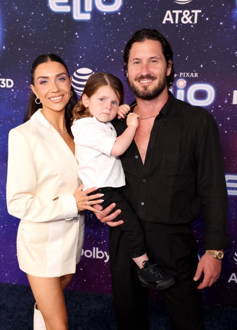 Jenna Johnson, Val Chmerkovskiy, and son Rome