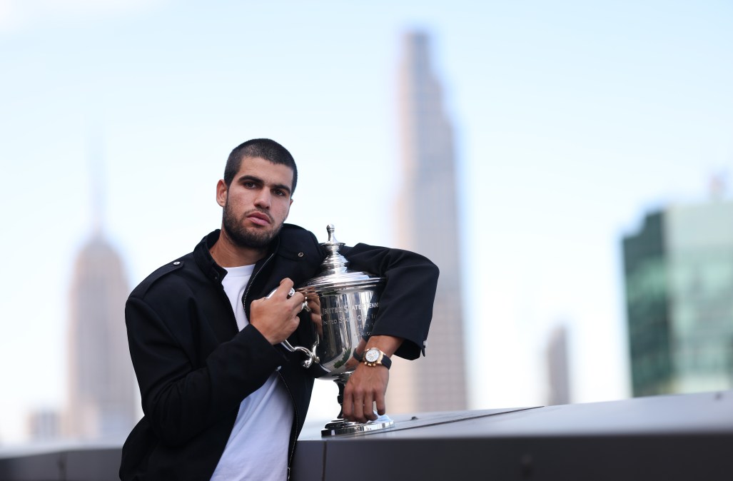 US Open 2025 Champion Carlos Alcaraz of Spain poses for a photo