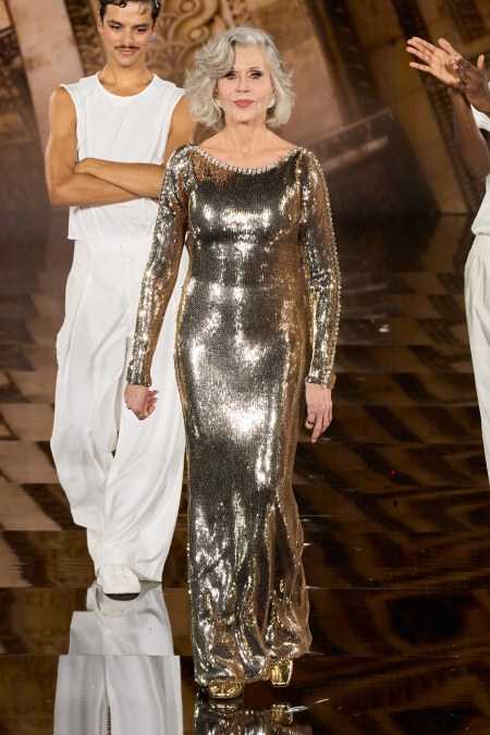 Jane Fonda walks the runway