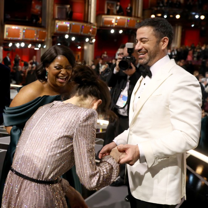 Octavia Spencer, Sally Hawkins and Jimmy Kimmel