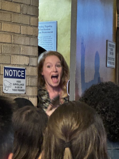 James Vander Beek's Wife just peeked out the stage door