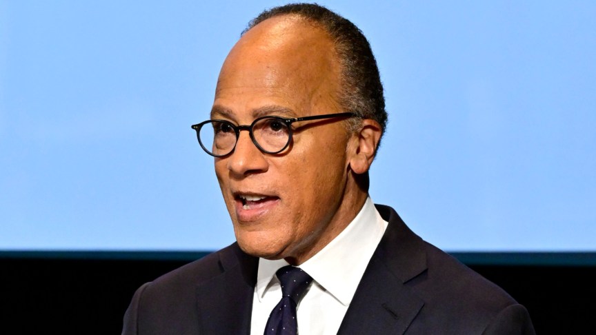 Lester Holt speaking onstage