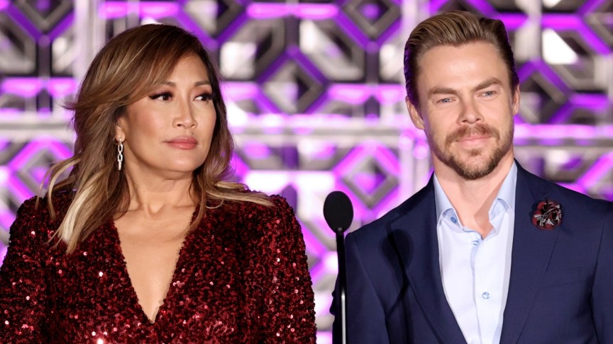 Carrie Ann Inaba and Derek Hough onstage
