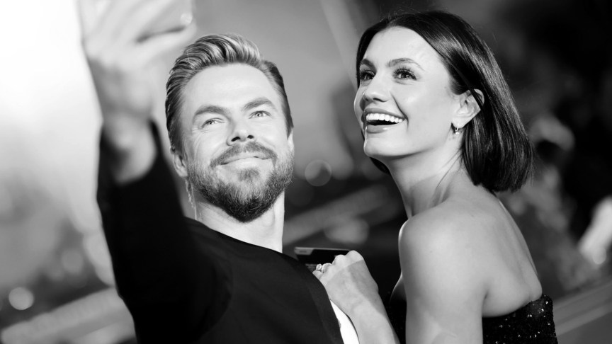 Derek Hough and Hayley Erbert smiling