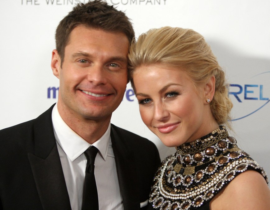 TV personality Ryan Seacrest (L) and dancer Julianne Hough