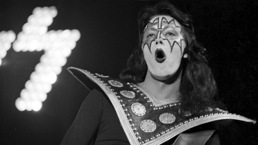 KISS musician Ace Frehley performing onstage