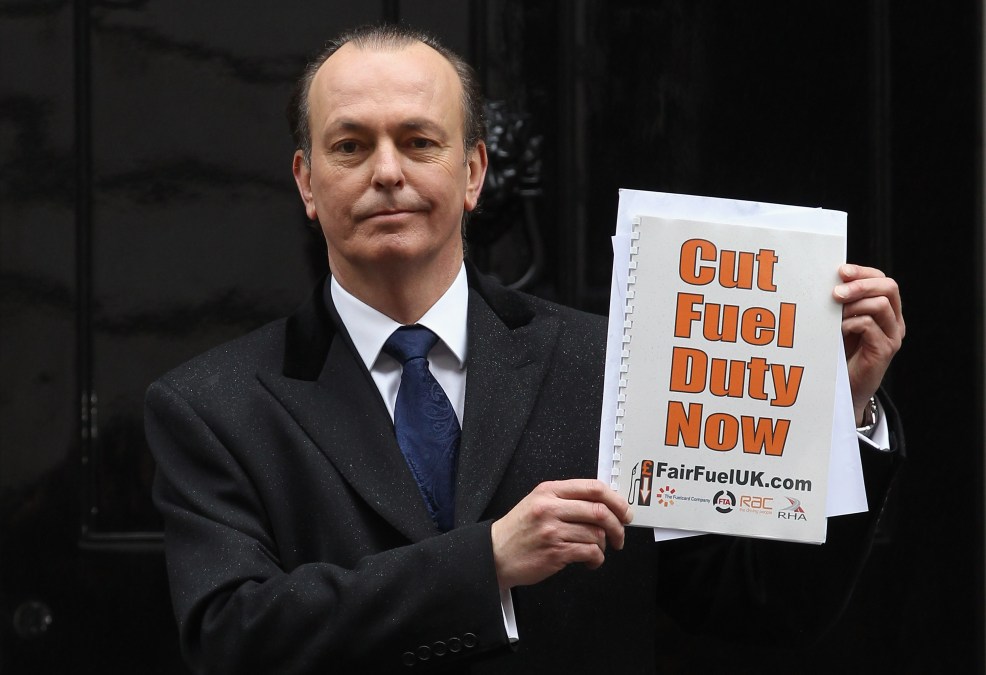  TV personality and national spokesman for FairFuelUK Quentin Wilson poses for the press