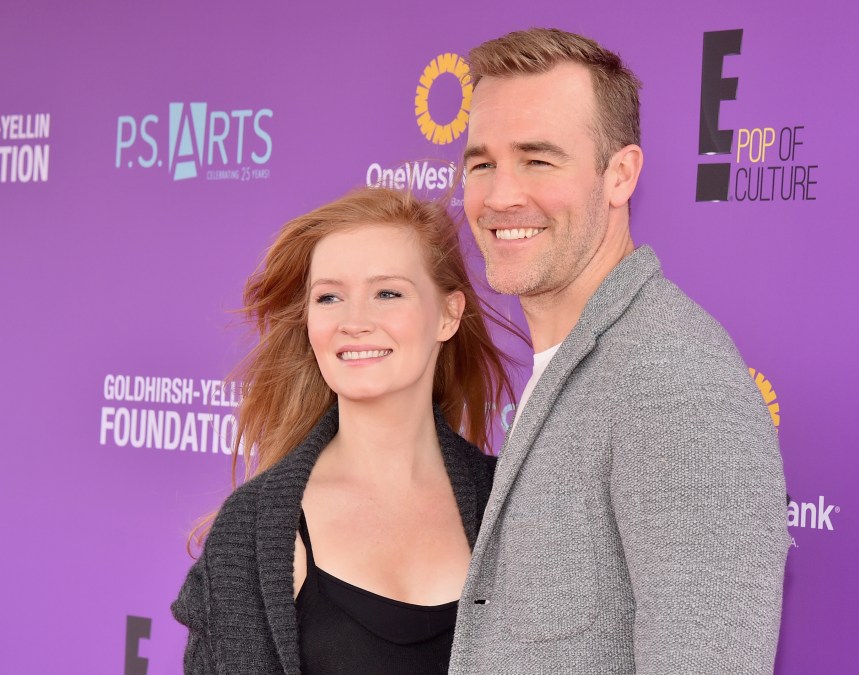 Kimberly Brook (L) and actor James Van Der Beek